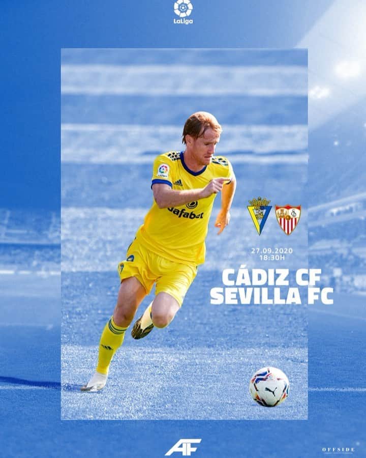 アレハンドロ・フェルナンデス・イグレシアスのインスタグラム：「Gran partido Gran rival   Vamos con todo Cádiz a por el derbi💙💛  #mehandichoqueelamarillo #AF8」