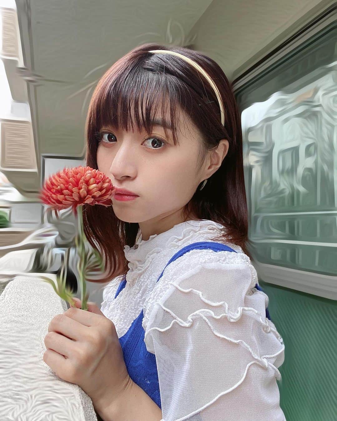 谷口萌衣子のインスタグラム：「お遊び  アプリですよう  #自粛映え  #ミスキャンパス立命館」