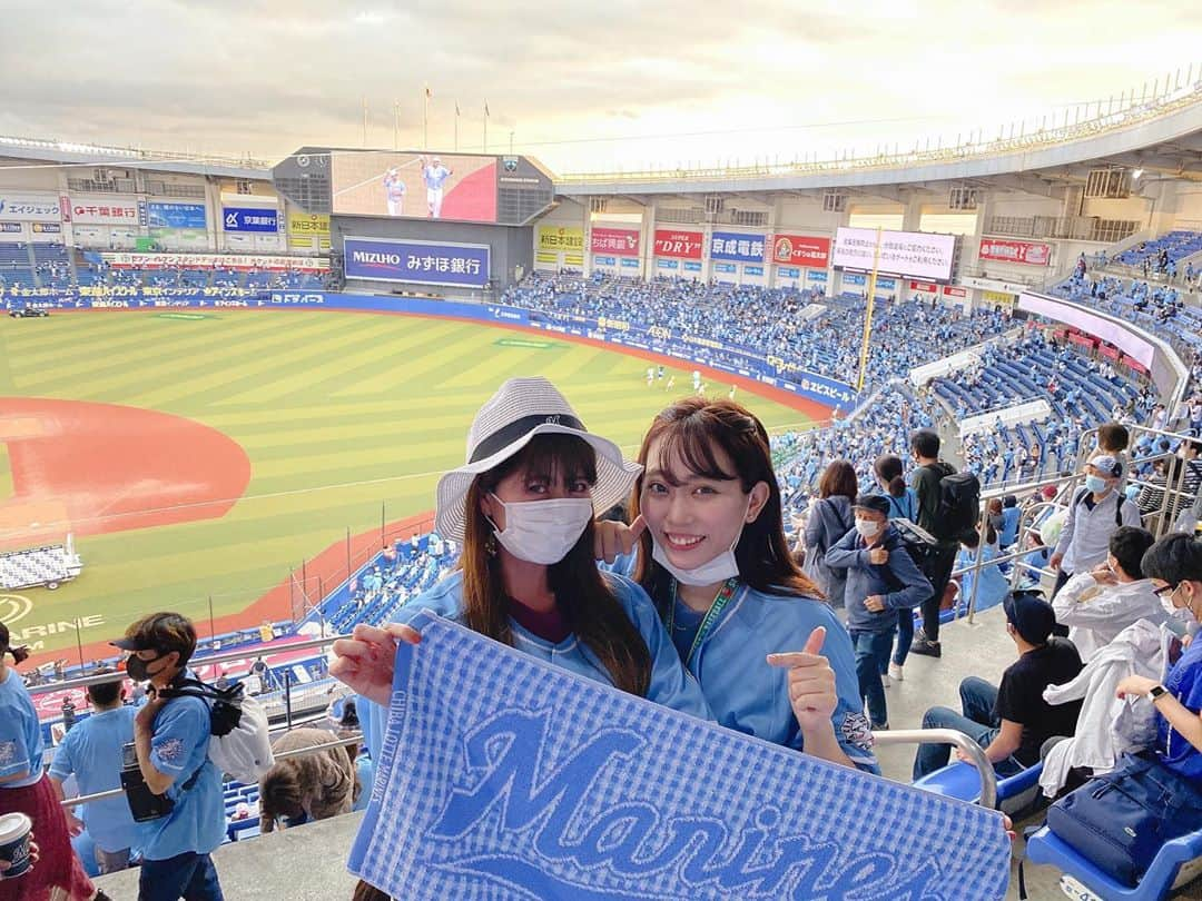 千葉えりかのインスタグラム：「まりほーーーーー🙌🙌🙌 . .  . #chibalotte#千葉ロッテマリーンズ#ロッテ女子#マリンフェスタ」