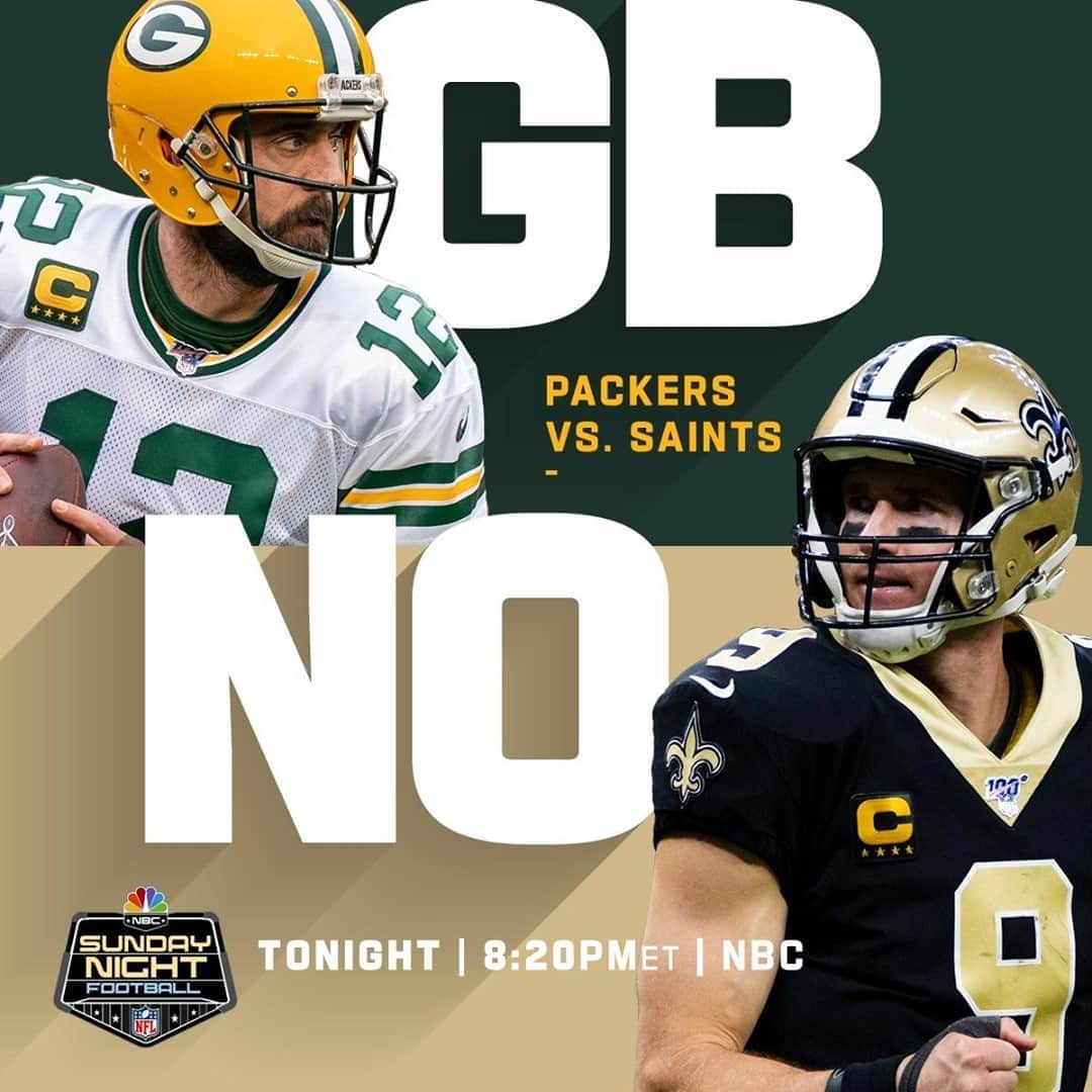 NFLさんのインスタグラム写真 - (NFLInstagram)「Who's getting a W on #SNF?⁣ ⁣ 📺: #GBvsNO -- Tonight 8:20pm ET on NBC⁣ 📱: NFL app // Yahoo Sports app」9月27日 22時00分 - nfl