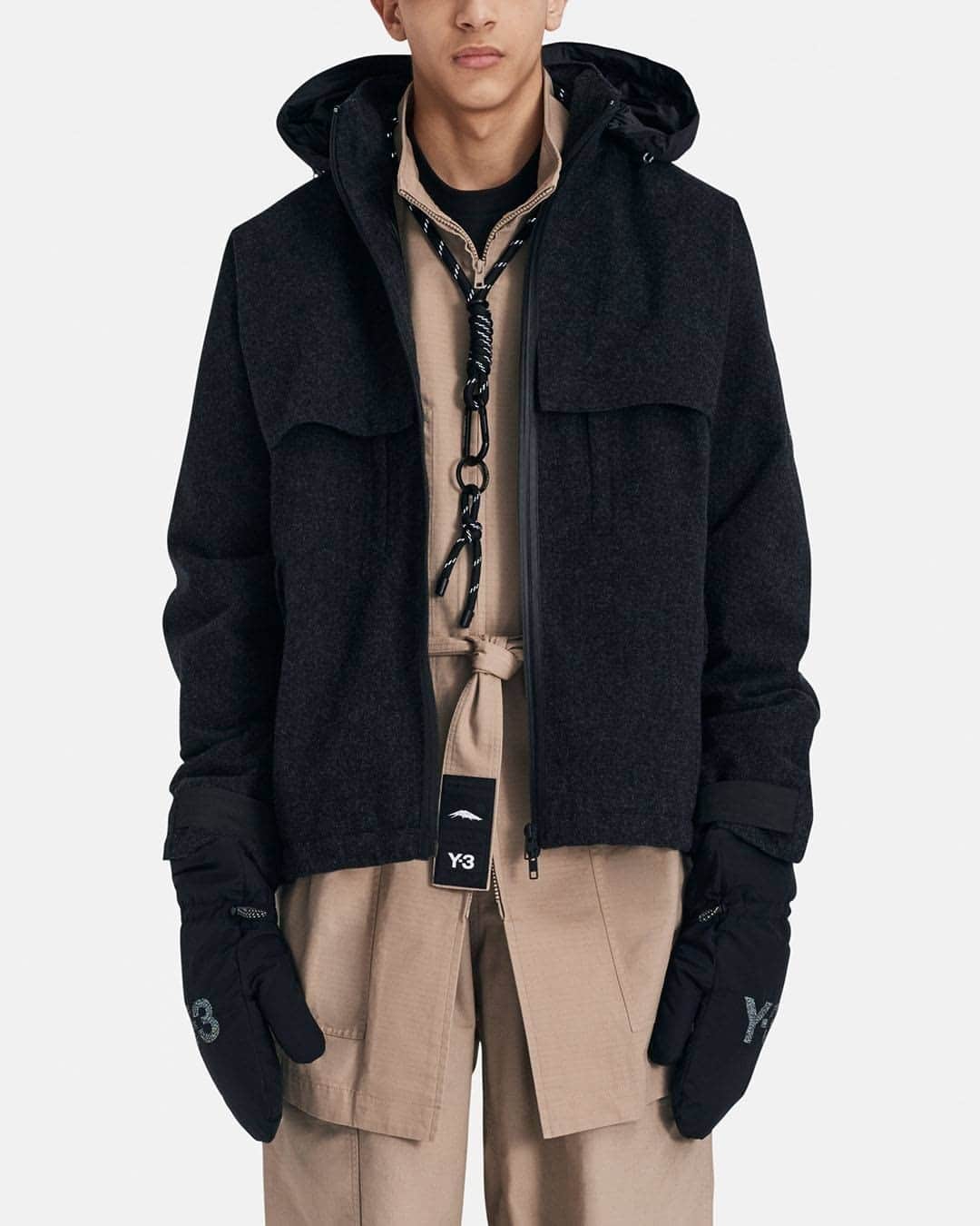 ワイスリーのインスタグラム：「Y-3 Melton Gore-Tex Hooded Jacket.  Y-3 Fall/Winter 2020 Collection. --- #adidas #Y3 #YohjiYamamoto Discover the collection at adidas.com/y-3」