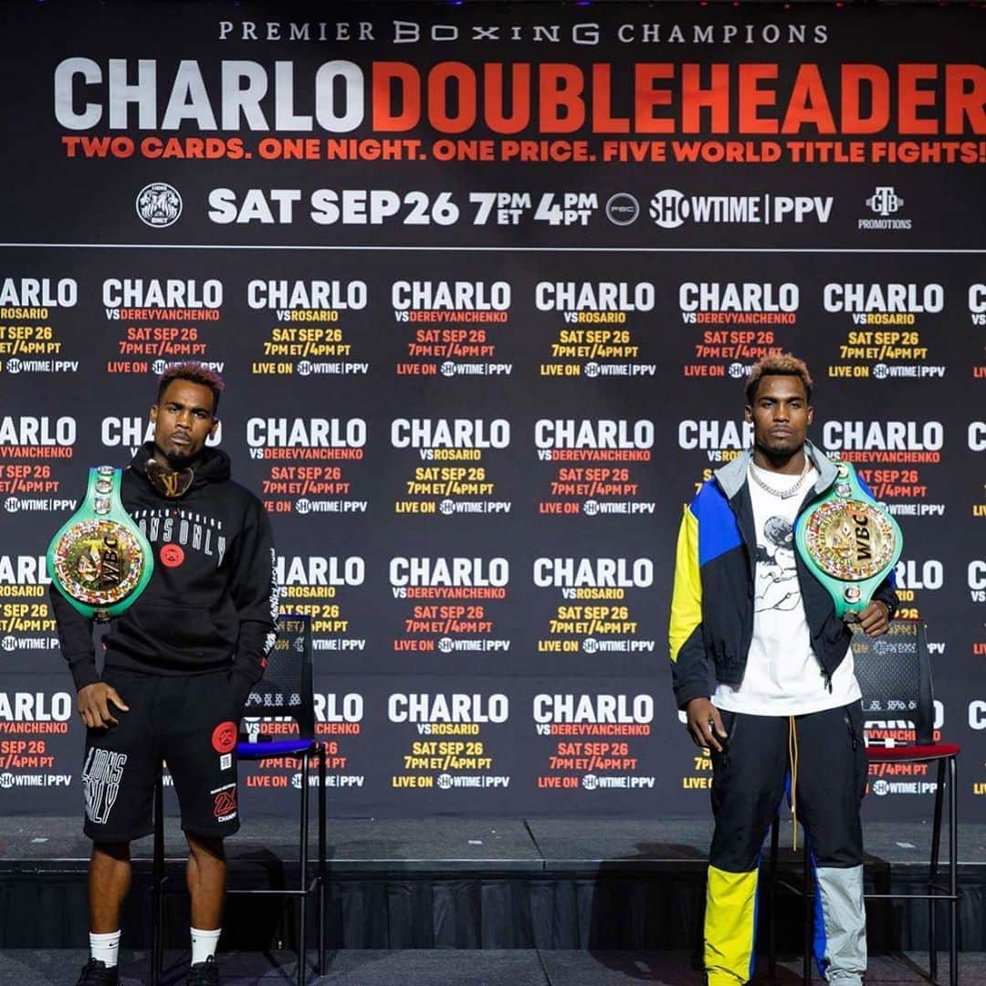 ファボラスのインスタグラム：「Congrats to them Charlo boys for grabbing them W’s last night!! Keep them belts where they belong!! 🥊 @futureofboxing @twincharlo」