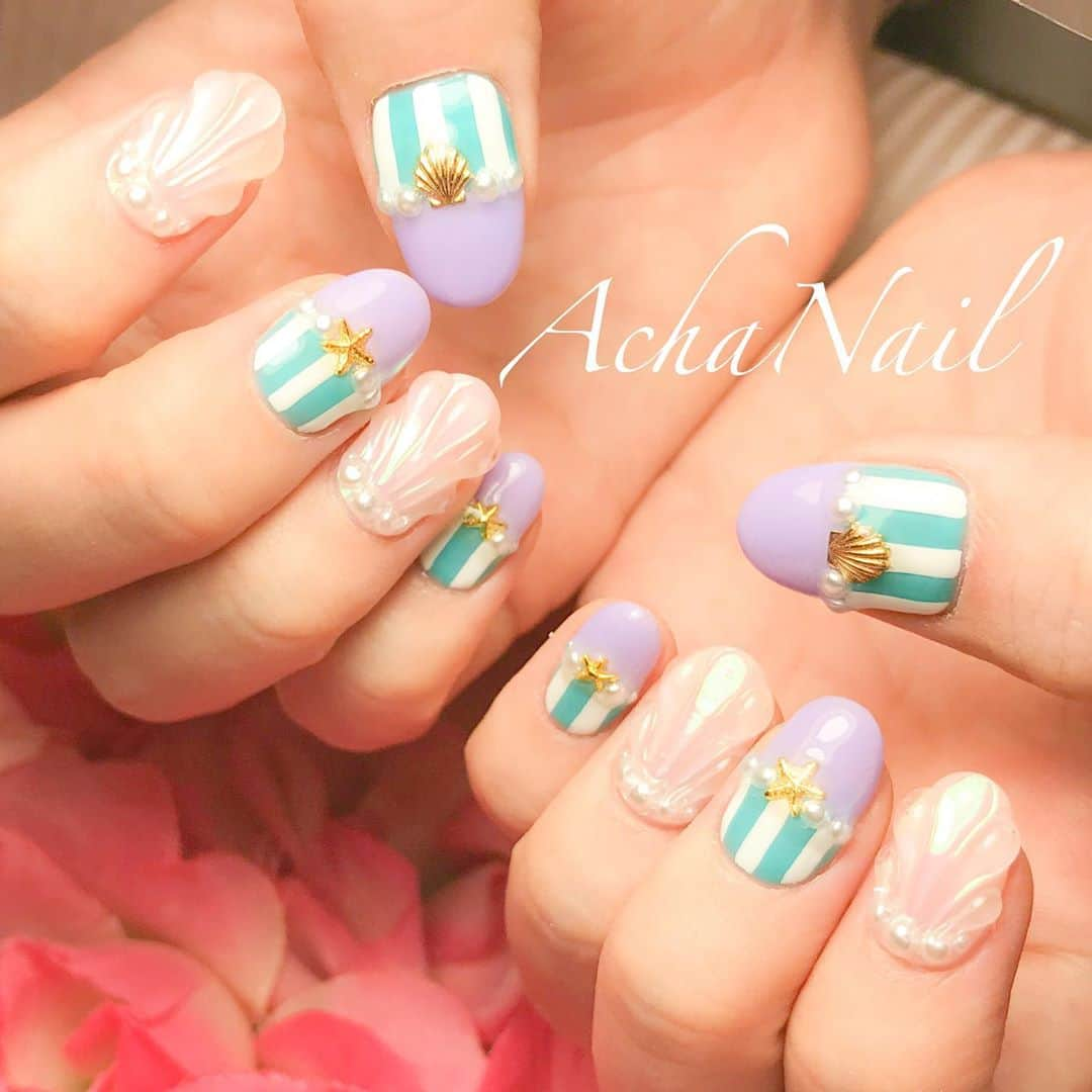 AchaNailさんのインスタグラム写真 - (AchaNailInstagram)「マーメイドネイル💖﻿ ﻿ https://ameblo.jp/acha-nail/entry-12627790537.html﻿ ﻿ #ネイル #ジェルネイル #フィルイン #フィルイン導入サロン #南池袋 #池袋 #池袋ネイルサロン #ネイルデザイン #マーメイドラグーン #ディズニーネイル #シェルネイル #貝殻ネイル #オーロラネイル #夏ネイル #マリンネイル  #locari #Nails #AchaNail #NailStagram #InstaNails #Nailart #JapaneseNailart #NailDesign #Gelnails #kawaii #네일 #日式美甲 #shellnail #marine #mermaidlagoon」9月28日 0時06分 - achanail