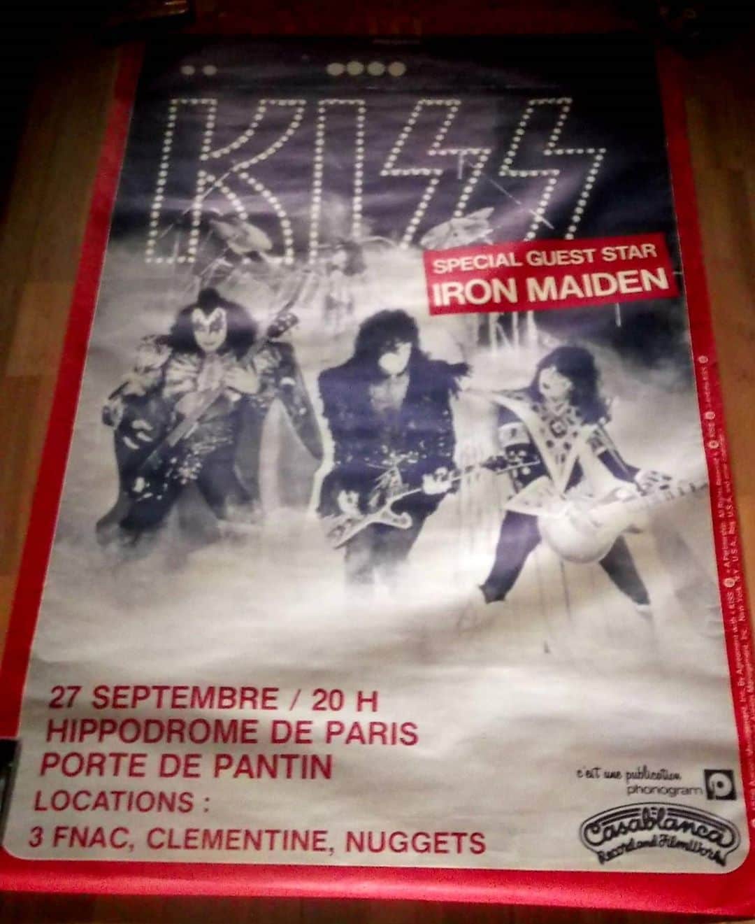 KISSさんのインスタグラム写真 - (KISSInstagram)「#KISSARMYROCKS! Thanks to Jean-François Perard for sharing this poster from his first #KISS show - 40 years ago today in #Paris, #France. @ironmaiden  When did you first see KISS?」9月28日 0時07分 - kissonline