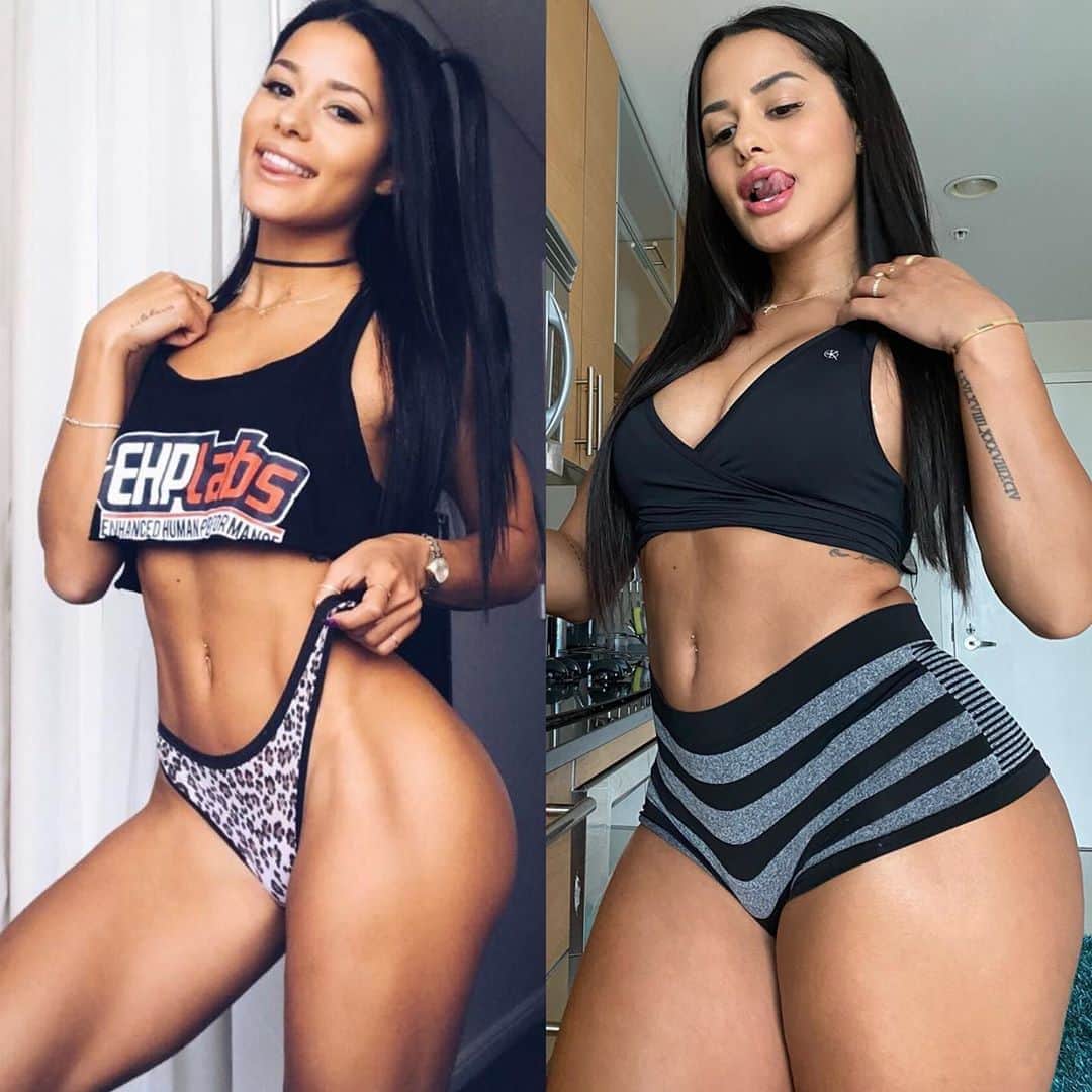Katya Elise Henryさんのインスタグラム写真 - (Katya Elise HenryInstagram)「A reminder that we all have a starting point ❤️ this isn't about which one you "prefer" more, it's about which one I feel the most CONFIDENT and the BEST in - physically & mentally. Over the years, looking "skinny" and "toned" was all that the fitness industry cared about - eating less carbs, doing more cardio, high rep sets & and going easy on them weights! Ummm hell nahh 😈 Boyyyy am I glad I didn't succumb to that... I went with what my gut told me and listened to my body was wanting. TRYING to get “THICC” wasn't really a thing back then honestly, but now I'm so glad to see hundreds and thousands of WBK girls from all around the world join in the movement and challenge the idea that us girls need to be thin to be attractive!!! You don't need to starve yourself girls, and don't be afraid of lifting heavier than the guy next to you, focus on yourself and always aim to be better than the person you were yesterday 🌟   If you're not sure where to start, try out my 30 days to a WBK girl plan - and find out what all the hype is about! Link in bio 🍑 @workouts_by_katya」9月28日 2時46分 - katyaelisehenry