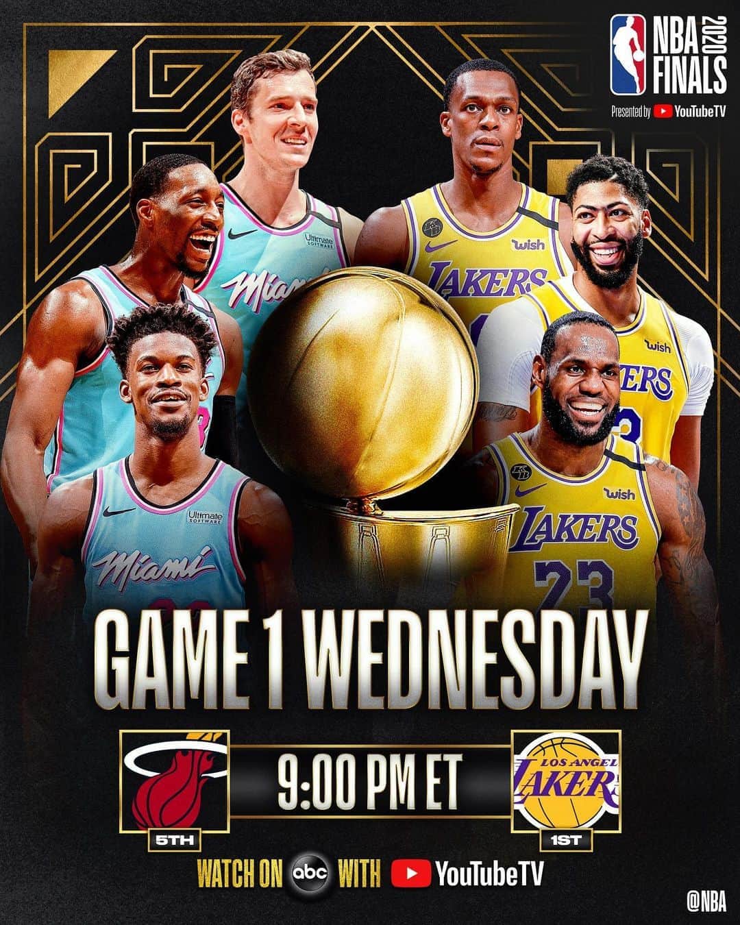 NBAさんのインスタグラム写真 - (NBAInstagram)「HEAT. LAKERS. GAME 1 WEDNESDAY at 9pm/et on ABC.  Watch the 2020 #NBAFinals presented by YouTube TV 🏆」9月28日 11時15分 - nba