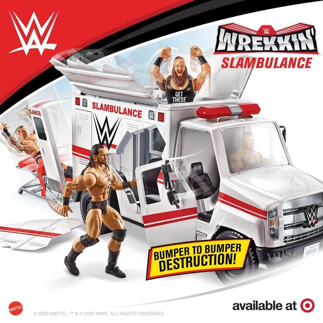 Mattelさんのインスタグラム写真 - (MattelInstagram)「Recreate the bumper-to-bumper destruction from Clash of Champions with the WWE® Wrekkin’ Slambulance, available now at Target!」9月29日 1時32分 - mattel