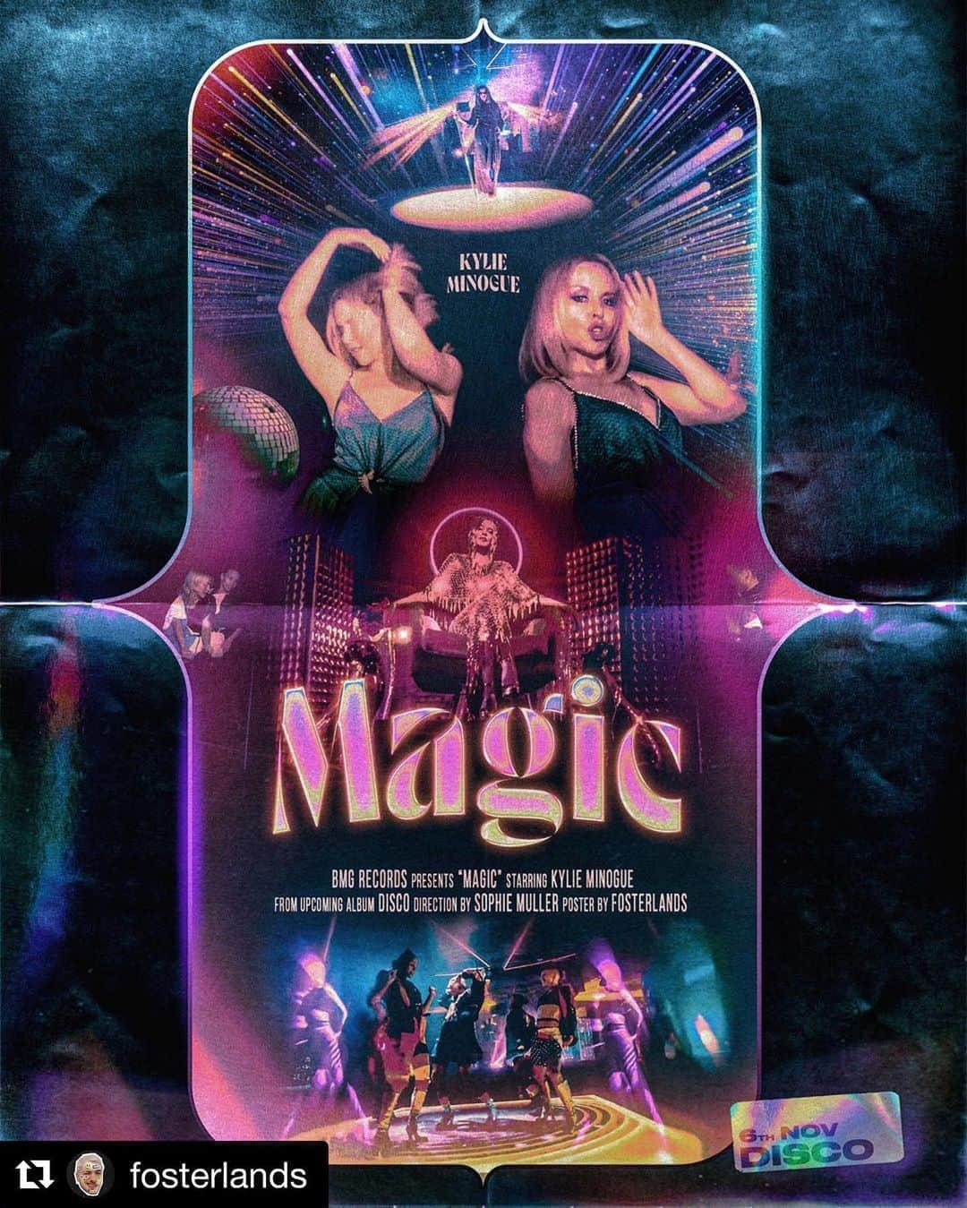 カイリー・ミノーグさんのインスタグラム写真 - (カイリー・ミノーグInstagram)「And more!!! 💜 seeing your creativity #LOVERS!!! - Repost @fosterlands  ・・・ @kylieminogue - Magic Poster ✨🔮💃🏼  . . . #kylieminogue #disco #magic #kylie #poster #posterdesign #designgrafico #graphicdesign #photoshop #retrowave」9月29日 0時20分 - kylieminogue