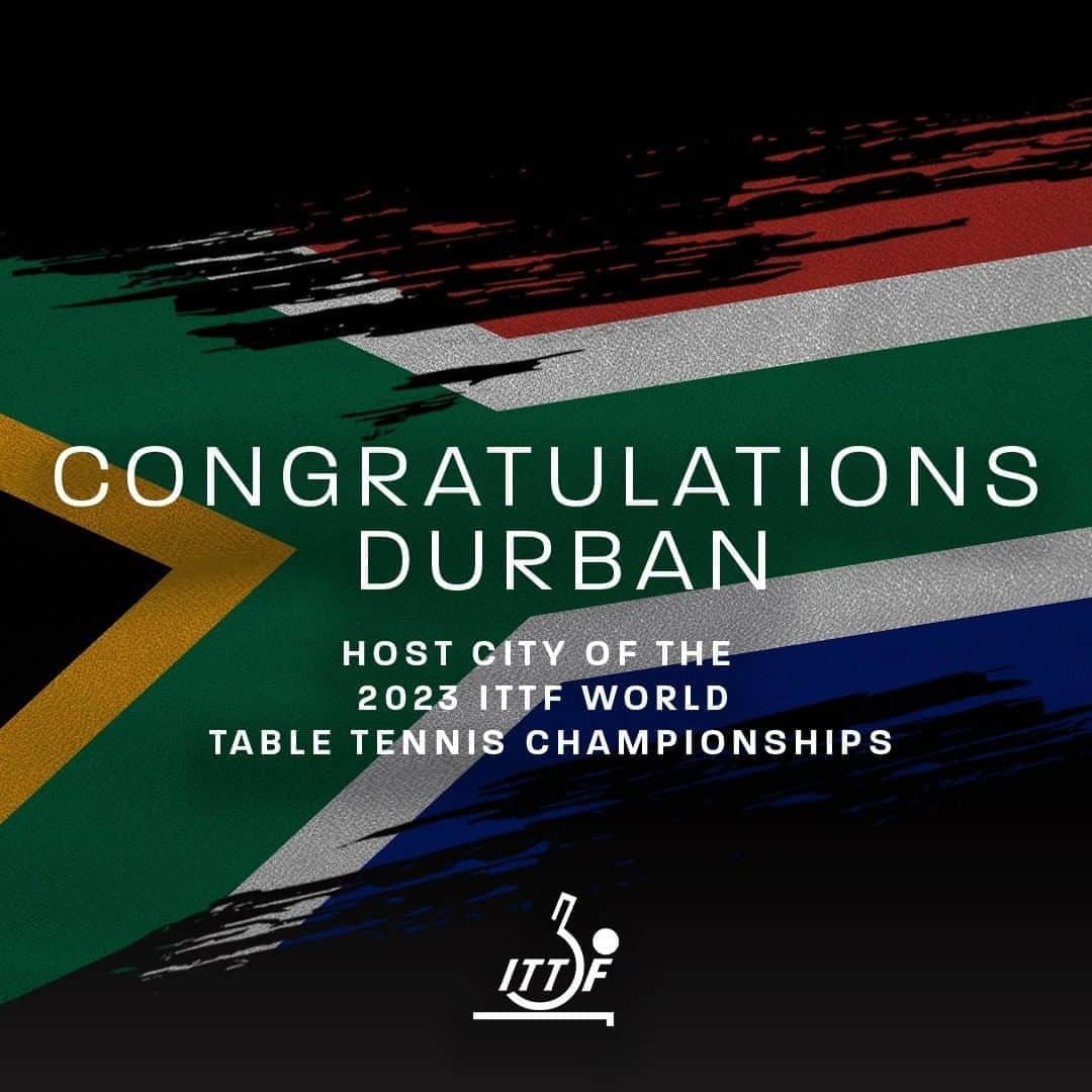 ITTF Worldさんのインスタグラム写真 - (ITTF WorldInstagram)「Congratulations #Durban! 🇿🇦🏓  A first ever World #TableTennis Championships Finals is coming to #SouthAfrica in 2023...   ...and it's the first time the event will be held in #Africa since 1939 👏👏👏」9月29日 0時15分 - wtt