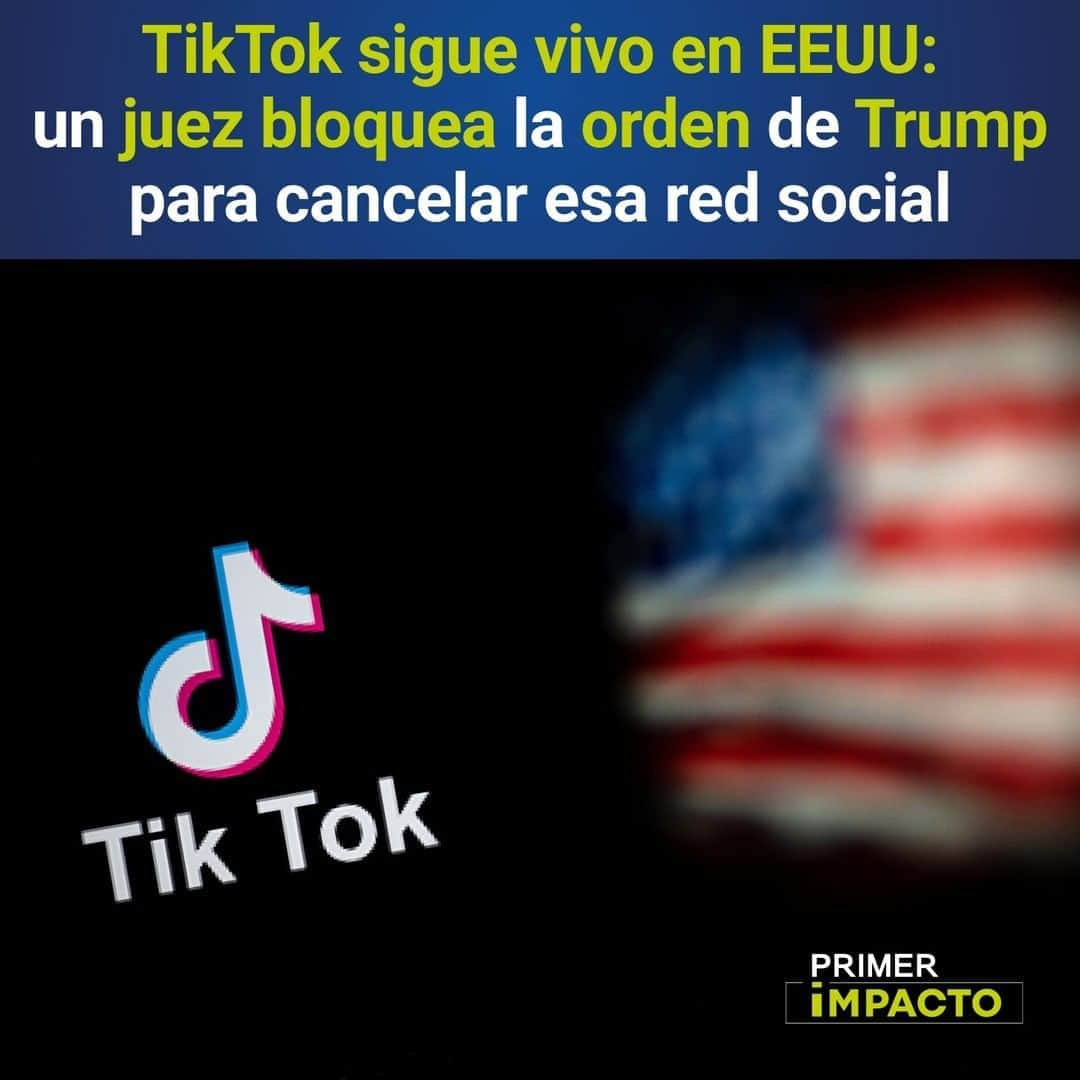 Primer Impactoさんのインスタグラム写真 - (Primer ImpactoInstagram)「Este fallo ocurrió horas antes de que #TikTok y #WeChat fueran eliminadas de las tiendas de aplicaciones móviles #Google y #Apple.   Es la segunda vez que un magistrado impide que #Trump cancele el acceso en EEUU a dichas aplicaciones chinas.   La semana pasada lo hizo un juez federal en San Francisco, California.  Más sobre esta noticia en el link de nuestra biografía.  #PrimerImpacto.」9月29日 0時16分 - primerimpacto