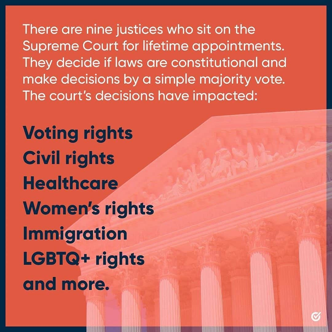 ションダ・ライムズさんのインスタグラム写真 - (ションダ・ライムズInstagram)「Supreme Court Justices aren’t on our ballots, but the elected officials who choose and approve them are. @whenweallvote is breaking down how it all works & helping us make sure our voices are heard this election.」9月29日 1時22分 - shondarhimes