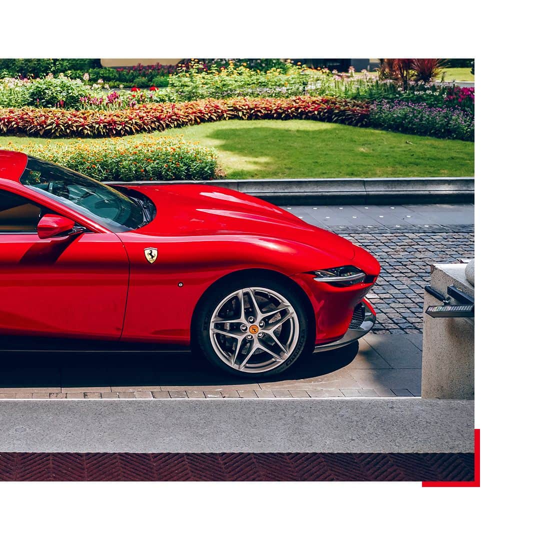 フェラーリさんのインスタグラム写真 - (フェラーリInstagram)「The #FerrariRoma’s elegant volumes exude formal minimalism and feature harmonious proportions. Its 2＋ fastback coupé design and sleek chassis incorporate the latest weight reduction and advanced production technologies, for smooth handling and an extraordinarily fun drive. #LaNuovaDolceVita #Ferrari」9月29日 1時30分 - ferrari
