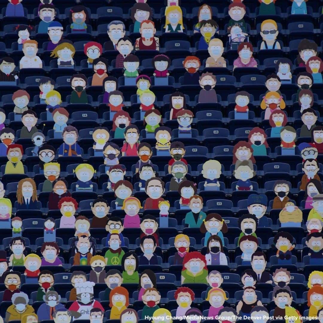 ABC Newsさんのインスタグラム写真 - (ABC NewsInstagram)「South Park character cutouts fill the stands of Empower Field at Mile High for the Denver Broncos game against Tampa Bay Buccaneers. #southpark #denverbroncos #coronavirus #sports」9月28日 16時57分 - abcnews