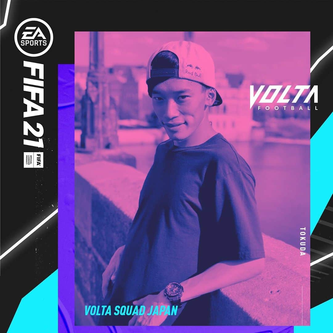 のインスタグラム：「#FIFA21 で @easportsfifa_jp からJAPAN VOLTA SQUADS に選ばれました！ 詳細はプロフィールのリンクから是非！」