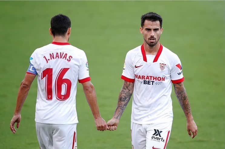 ヘスス・フェルナンデス・サエスのインスタグラム：「MUY bien equipazo! Nunca nos rendimos. Hasta el final... Días para recuperar y volver el jueves a competir. SEGUIMOS 💥. @sevillafc」