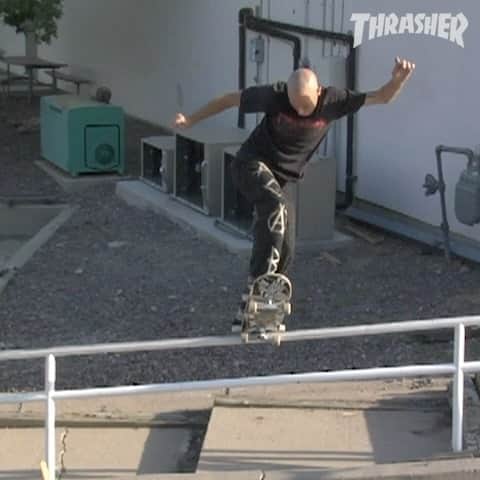 スラッシャーのインスタグラム：「😱 @daneburman’s new @zeroskateboards part is HECTIC 💀 Now playing on all Thrasher channels 📡」
