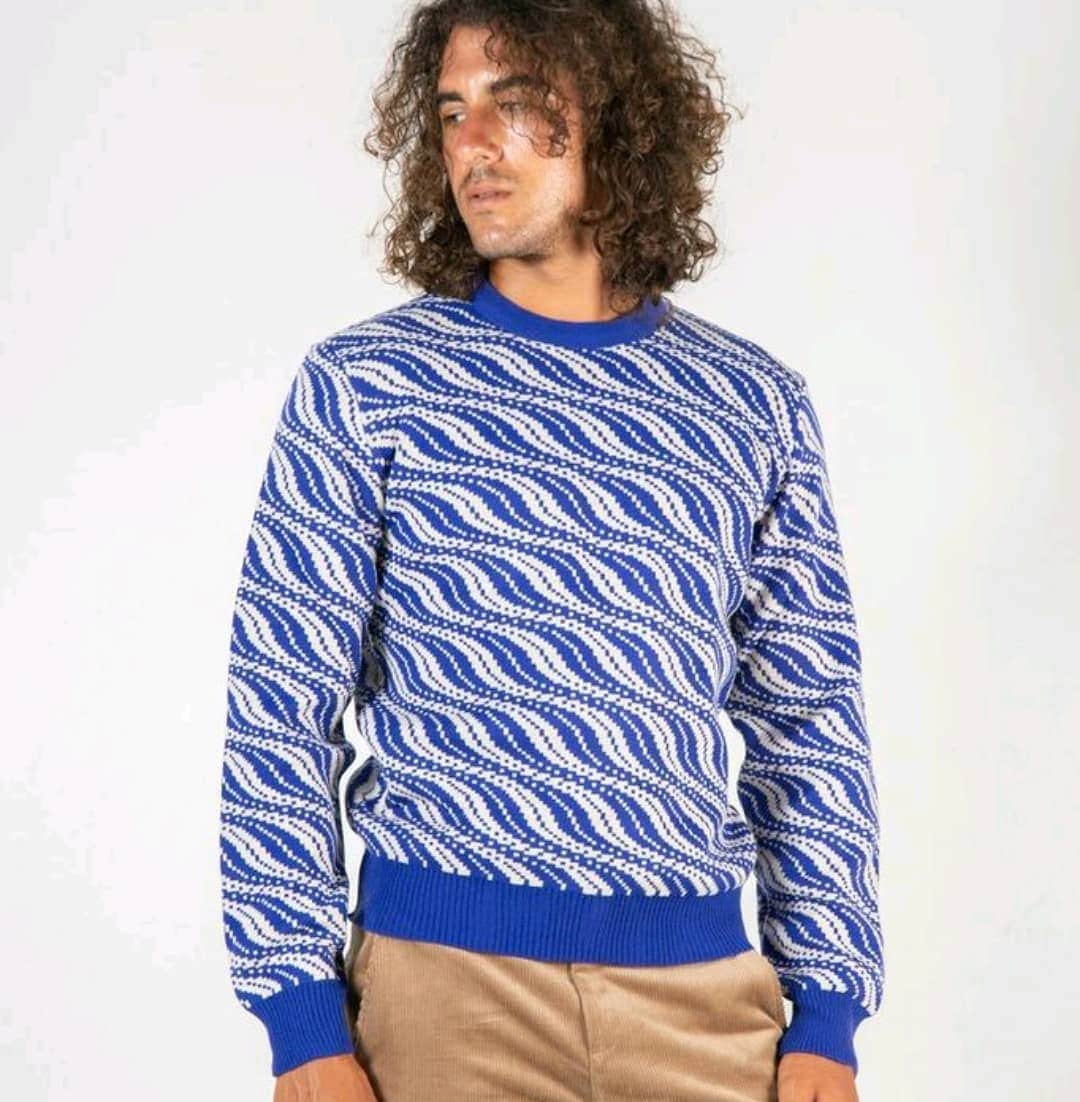 エロトクリトスのインスタグラム：「Bright royal blue and ecru jacquard sweater for autumn 2020 to order at www.erotokritos.com  . . . #erotokritos #erotokritosparis #sweater #mensfashion #pull #pullhomme #modehomme #knitwear #knits #maille #maillehomme #paris #marais #shopping #shoppinghomme #eshop #eshopmode #style #stylish #lookoftheday #trend #trendy #tendance #tendancemode」