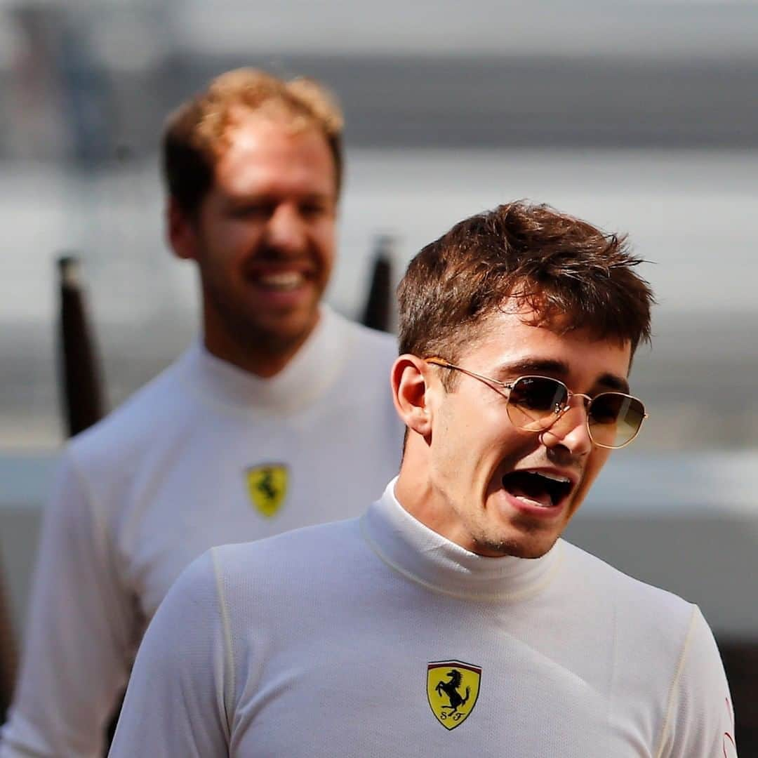 F1さんのインスタグラム写真 - (F1Instagram)「Pretty good with their feet, these two 😉⚽️ . #F1 #Formula1 #RussianGP #Ferrari #SebastianVettel #CharlesLeclerc」9月28日 21時14分 - f1