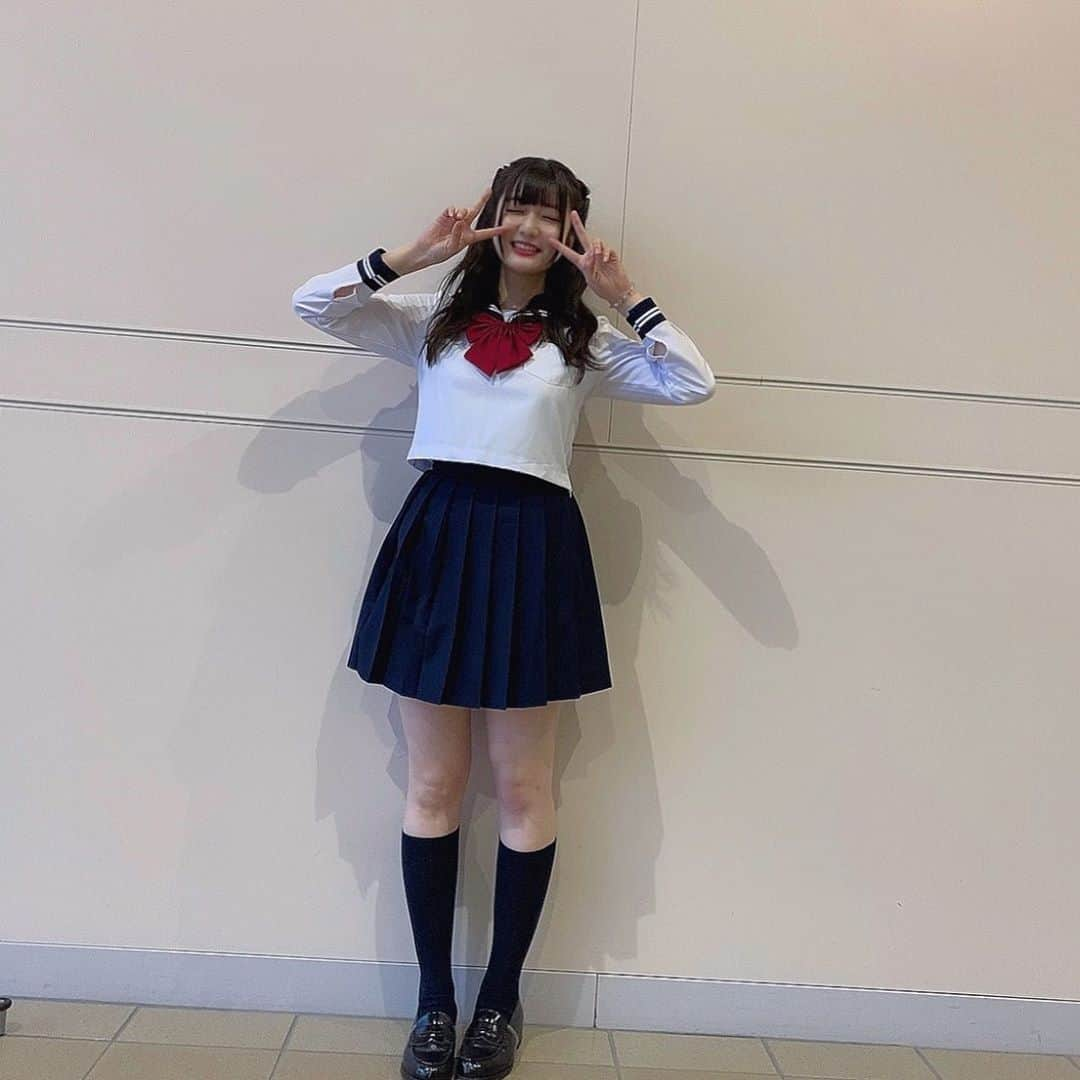 曽我部優芽のインスタグラム：「昨日、ゆなこにセーラー服借りました！！！﻿ ﻿ #NGTおしゃべり会 #NGT48 #JK」