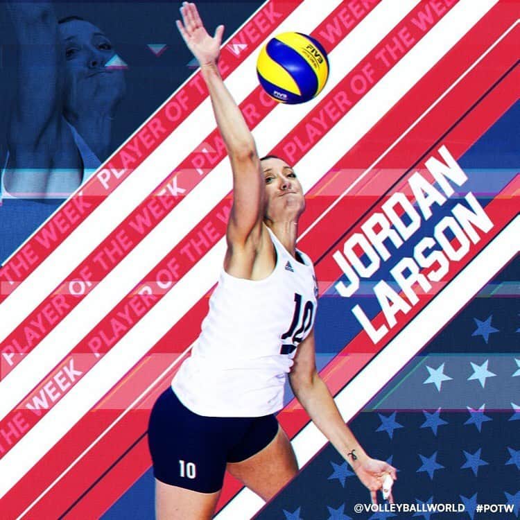 USA Volleyballさんのインスタグラム写真 - (USA VolleyballInstagram)「FIVB PLAYER OF THE WEEK: JORDAN LARSON 🇺🇸  (Repost @volleyballworld) Full story at fivb.com」9月28日 23時03分 - usavolleyball