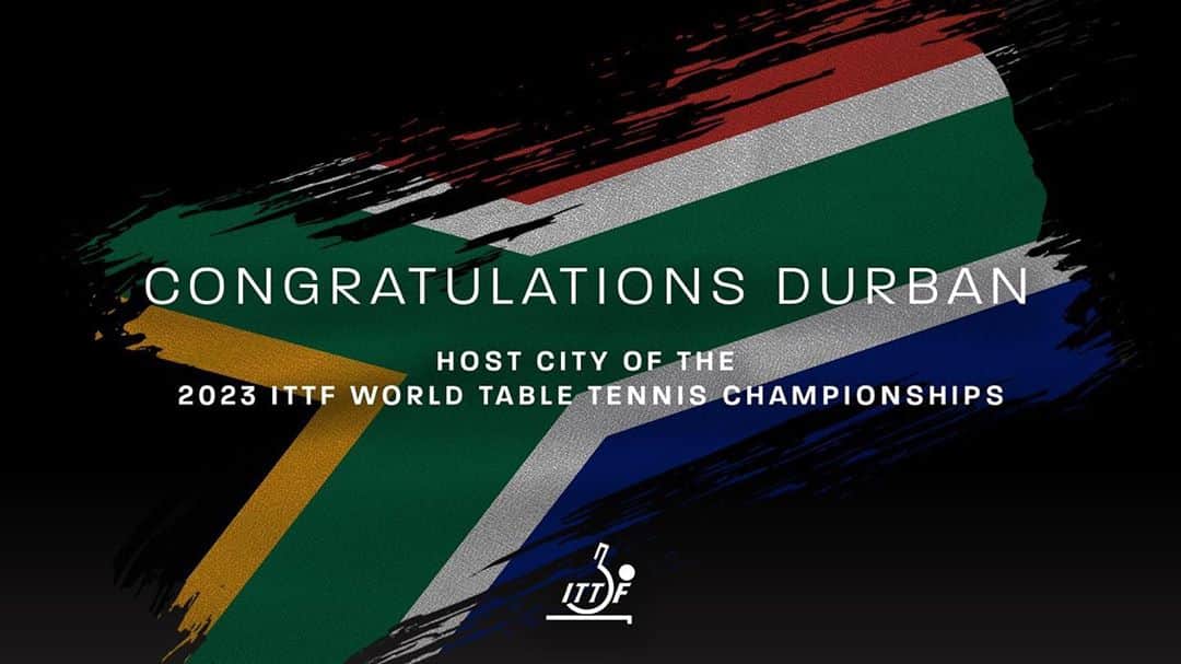 のインスタグラム：「Congratulations #Durban! 🇿🇦🏓  A first ever World #TableTennis Championships is coming to #SouthAfrica in 2023 👏👏👏  Info. ittf twi」