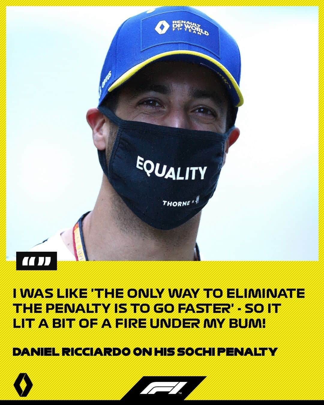 F1さんのインスタグラム写真 - (F1Instagram)「A new kind of 'FIRED UP' for Danny Ric 🔥 🚀 😆 .  #F1 #Formula1 #RussianGP #Sochi #DanielRicciardo #RenaultF1Team @danielricciardo @renaultf1team」9月29日 3時57分 - f1