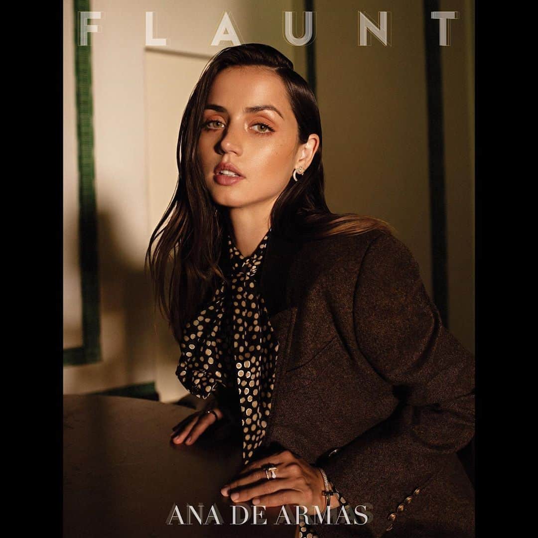 Flaunt Magazineさんのインスタグラム写真 - (Flaunt MagazineInstagram)「Presenting cover of the Chaos and Calm Issue, @ana_d_armas, who can be seen in five new films out this year, including the hugely anticipated James Bond 007 effort, 'No Time To Die', in November.  ⠀⠀⠀⠀⠀⠀⠀⠀⠀ Catch the full cover story later this week, on Wednesday September 30th, and order your copy of the Chaos and Calm issue now.  ⠀⠀⠀⠀⠀⠀⠀⠀⠀ Ana wears @YSL by @AnthonyVaccarello jacket and blouse and @TiffanyandCo Tiffany T1 earring, bracelet, and rings. ⠀⠀⠀⠀⠀⠀⠀⠀⠀ Photographed by @YanaYatsuk Styled by @MuiHai  Hair by @JennyChoHair Makeup by @MelanieMakeup Manicure by @KimmieKyees Video & Photo Assistant: @tonyescalera_  @mgm_studios  @007  ⠀⠀⠀⠀⠀⠀⠀⠀⠀ #AnaDeArmas #NoTimetoDie #JamesBond #YSL #Tiffany #TiffanyandCo #007 #TiffanyT1 #SaintLaurent #anthonyvacarello」9月29日 4時12分 - flauntmagazine