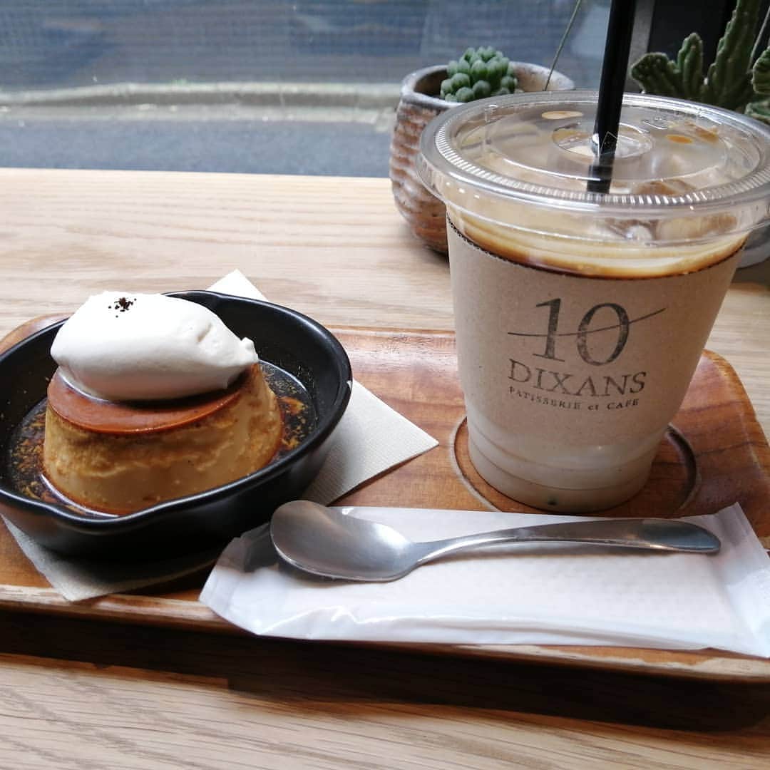 米倉れいなのインスタグラム：「, #ディゾン #ディゾン神保町 #カフェ巡り #神保町カフェ #焼き上げプリン」