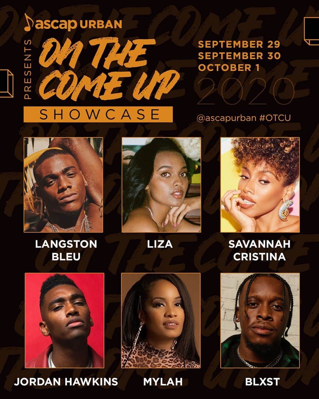 ASCAPさんのインスタグラム写真 - (ASCAPInstagram)「TOMORROW‼️ You don’t want to miss @ascapurban’s 2020 On The Come Up Showcase! Tune in to see performances from these amazing up & coming #ASCAPUrban artists! #otcu」9月29日 5時09分 - ascap