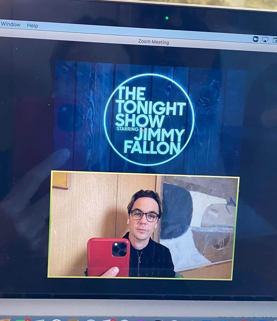 ジム・パーソンズのインスタグラム：「Oh, you know... the new normal... Tonight on @fallontonight for Boys in the Band @netflixfilm」