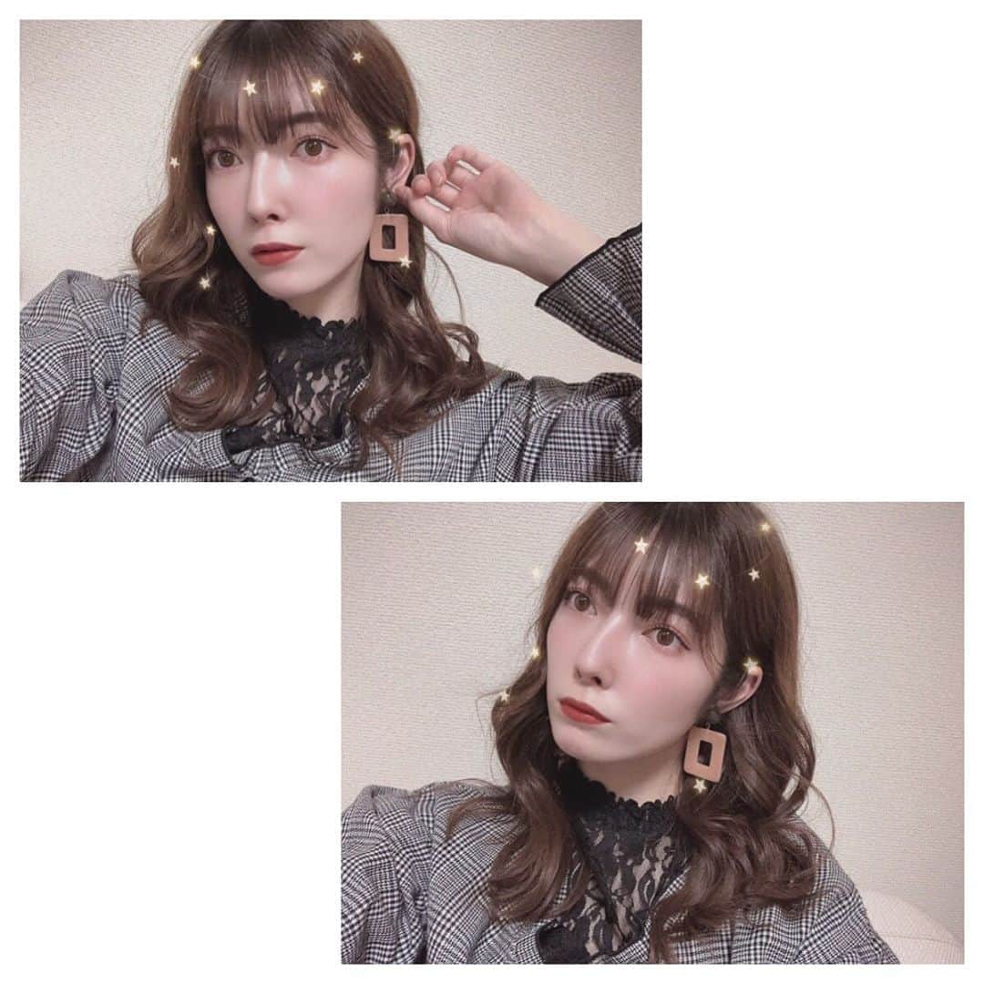 日下部美愛のインスタグラム：「秋っぽいピアス🤎🤎  #photo #japan #model #me #hair #fashion #makeup #selfie #followme #instagood #camera #instadaily #dailylook」