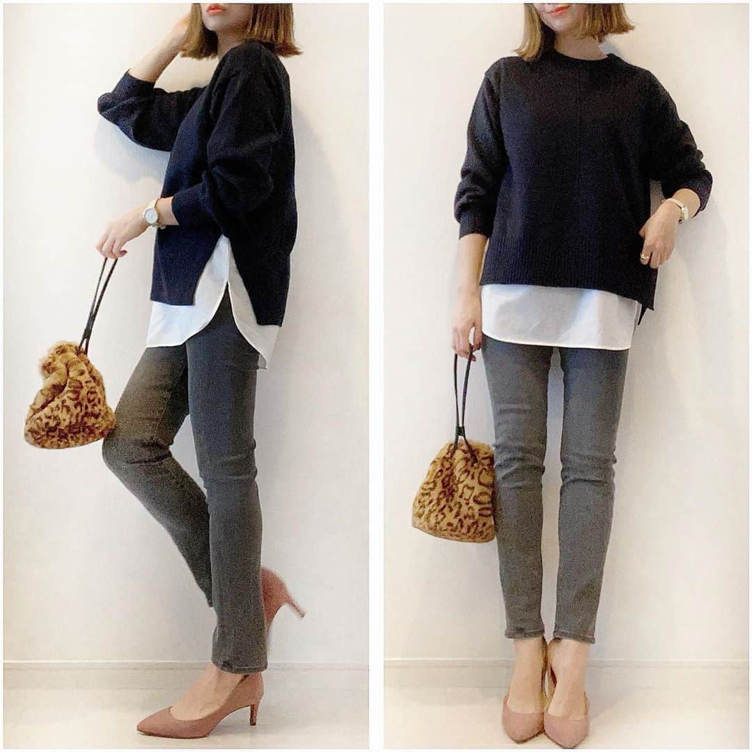 ❁coco❁さんのインスタグラム写真 - (❁coco❁Instagram)「【GU】絶対使えるシャツテールセーター　 2020.9.29 お待たせしましたー🙋🏼‍♀️←誰も待ってない？ 先日購入品をアップしたら 反響すこすぎたセーターとレイヤードシャツの着回しだよ！ 丈のバランス的にシャツ入れてスカートに合わせたら バランスが悪かったの💦だからスカートには ニットだけのが可愛いかなと思いました🙌✨ パンツとのバランスが可愛いから サイズあげてゆったりしてもいいかも☺️ . 🙋🏼‍♀️162cm knit … @gu_for_all_  Mサイズ #シャツテールコンビネーションセーター . pants black&gray … @uniqlo_jp  ウルトラストレッチジーンズ #ハイライズスキニーアンクルジーンズ  .  pants blown … GU #カットソースラックス ・ skirt blown … zakkabox_  skirt mix … reedit_official  ・ ------------------------------------------------- @rococo39  のTOPからフォローお願います♡  コーデ詳細はブログに✍️✨  BLOG・楽天room ・youtube 火金配信 にも飛べます🕊❤︎ --------------------------------------------------------- #今日のコーデ #ママコーデ #プチプラコーデ #シンプルコーデ #着回しコーデ  #全身プチプラ #おしゃれさんと繋がりたい #お洒落さんと繋がりたい #インスタ女子  #インスタ映え #アラサーコーデ #アラフォーコーデ  #コーデ記録 #ロカリ #youtuber好きな人と繋がりたい ファッションコーデ  #ファッション好きな人と繋がりたい #GUコーデ #大人gu部 #guコーデ部  #uniqloコーデ #ユニクロコーデ  #gumania #gu購入品  #みんなのguコーデ #gu秋コーデ2020 #partegram」9月29日 20時00分 - rococo39