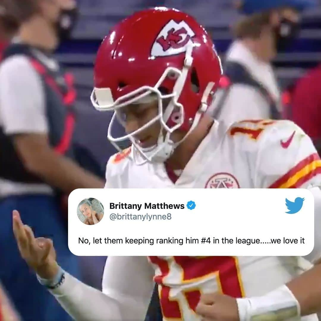 espnさんのインスタグラム写真 - (espnInstagram)「Patrick Mahomes' fiance, Brittany, didn't forget where some rankings had Mahomes 👀」9月29日 13時00分 - espn