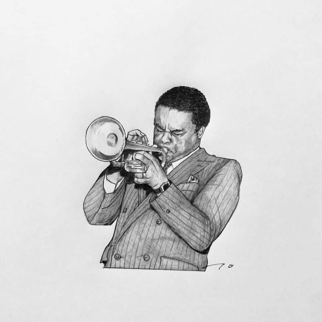 逢坂庵さんのインスタグラム写真 - (逢坂庵Instagram)「sketch0930 ・ ・ #jazz #jazzart #jazzhero #freddiehubbard #trumpet #jazztrumpet #pencilart #portraitsketch #illustration #illustagram #monochrome #artwork #ジャズ #フレディハバード #トランペット #ジャズトランペット #鉛筆画 #人物画 #素描 #イラスト #イラストグラム #モノクロイラスト #ジャズ好きな人と繋がりたい」9月29日 20時25分 - ohzaka_an
