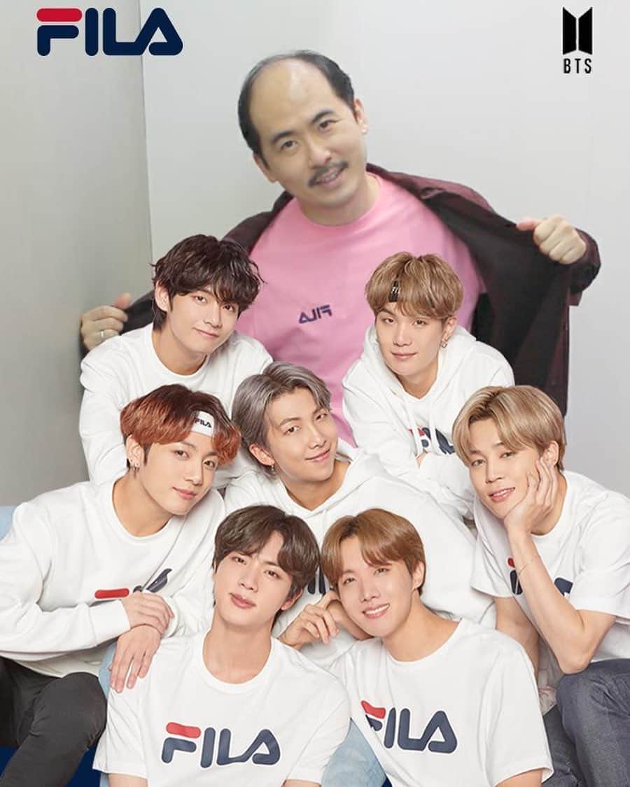 斎藤司のインスタグラム：「FILA×BTS 原宿店にFILAショップオープンしたよ！ ようつべで潜入してきたよ！ 近々！  BTSと写真撮れる機械ハイテク笑  #fila #bts」