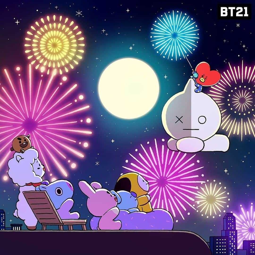 BT21 Stars of tomorrow, UNIVERSTAR!さんのインスタグラム写真 - (BT21 Stars of tomorrow, UNIVERSTAR!Instagram)「The moonlight will shine on us now and forever. ✨   #Together #forever #Fullmoon #MidAutumnday #BT21」9月29日 18時00分 - bt21_official