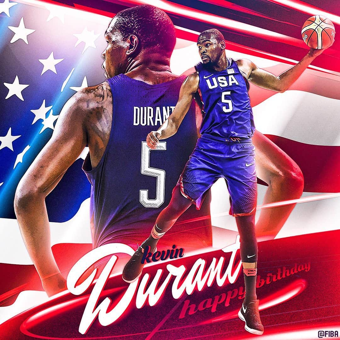 FIBAさんのインスタグラム写真 - (FIBAInstagram)「Best scorer in the game 🏀?  🎂 Join us in wishing a very #HappyBirthday to the 2010 @FIBAWC Champion & MVP and 2x @olympics 🥇 Kevin Durant 🇺🇸!」9月29日 18時34分 - fiba