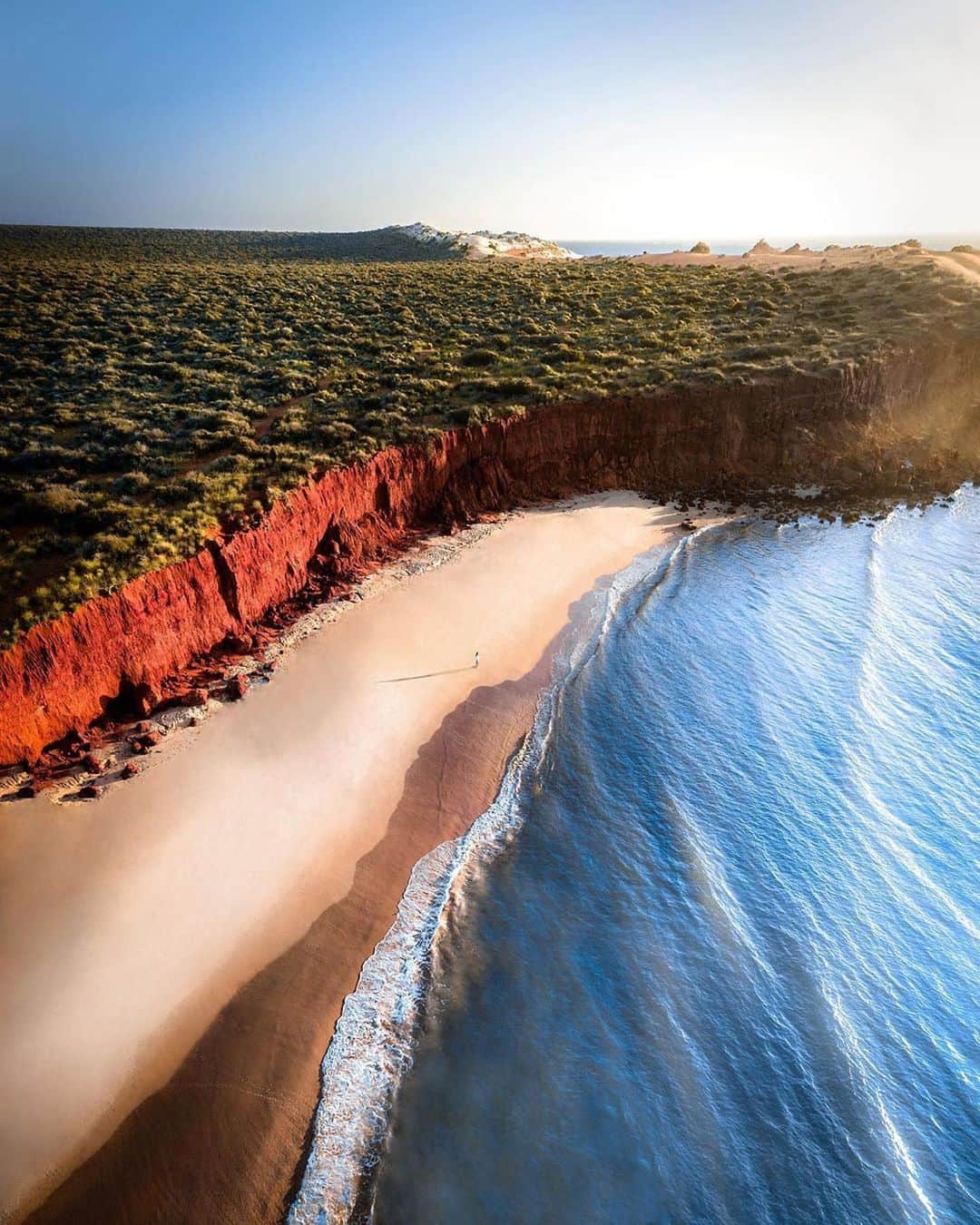 Discover Earthさんのインスタグラム写真 - (Discover EarthInstagram)「Shark Bay in Australia, a place with striking red cliffs and the most pristine beaches. 🇦🇺 #discoverAustralia with @merrwatson #beach #australia #sharkbay #cliff #westernaustralia」9月30日 4時23分 - discoverearth