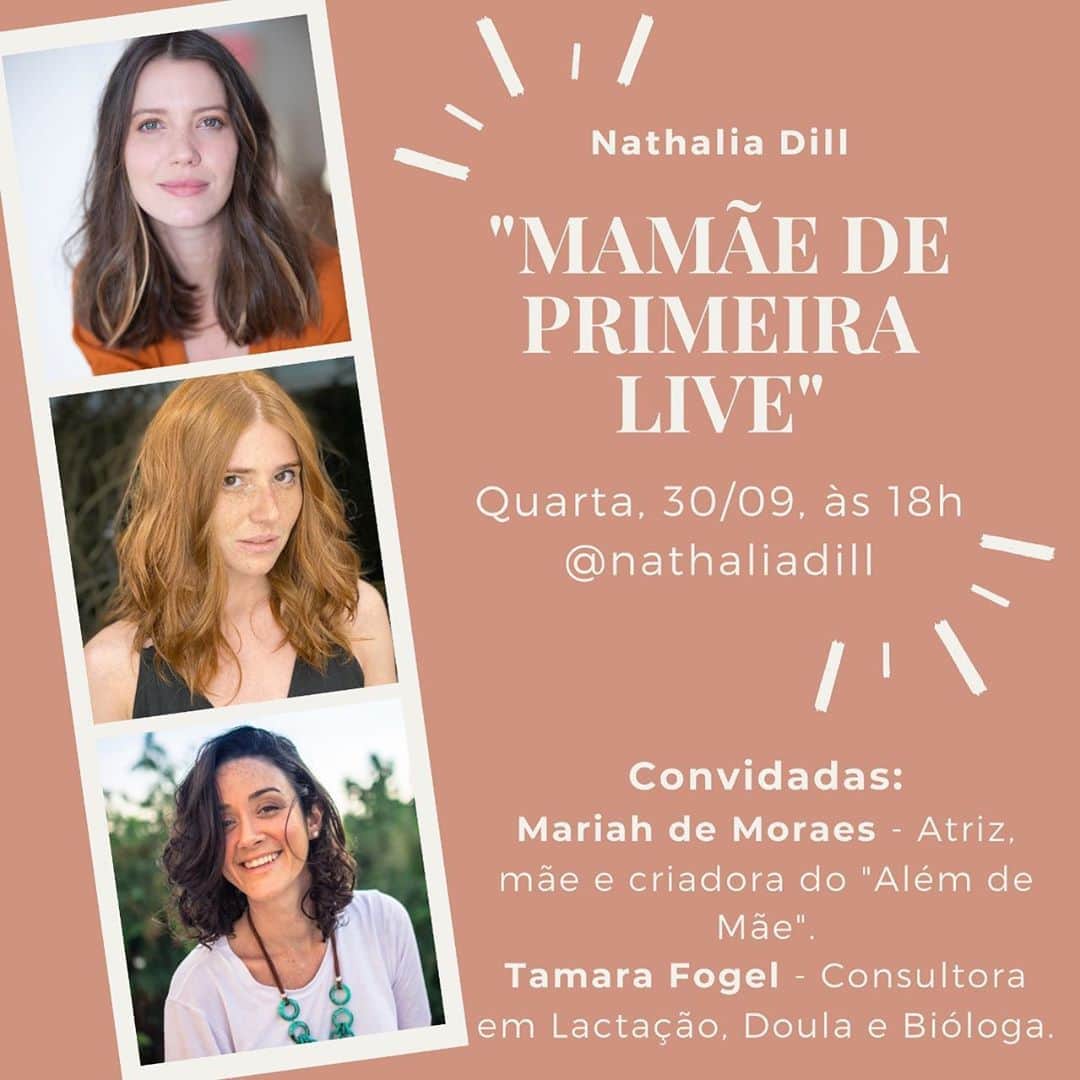 ナタリア・ディルのインスタグラム：「Vocês estão curtindo os papos do #MamãedePrimeiraLive por aqui? Eu tenho amado cada encontro e aprendido muito também! Então, vamos pra mais um! Amanhã recebo a @mariahdemoraes e a Tamara Fogel do @fardodeternura. Vamos falar mais um pouco desse universo materno. Já deixa a sua pergunta aqui nos comentários 👇🏻, e te espero ao vivo amanhã, às 18h.」