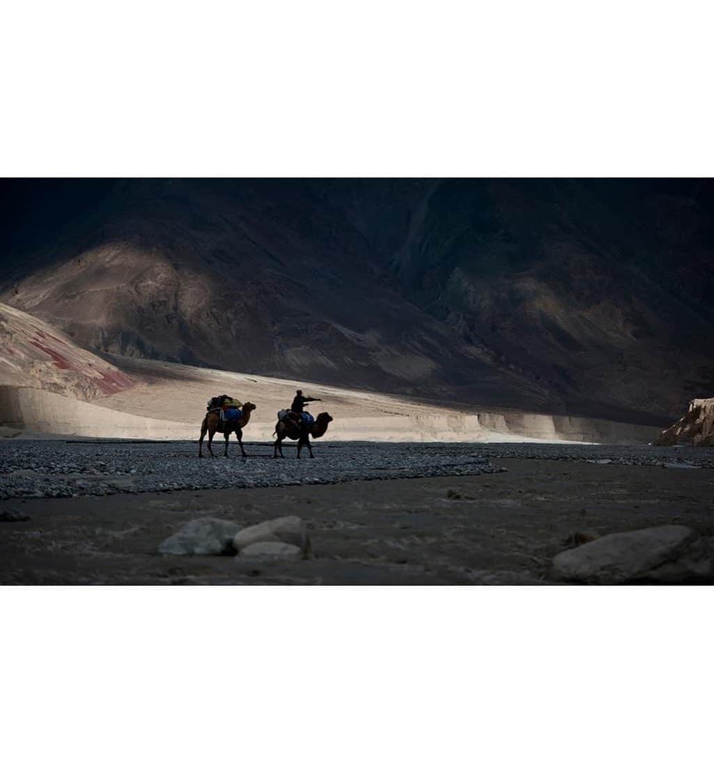 thephotosocietyさんのインスタグラム写真 - (thephotosocietyInstagram)「Photo by @tommy.heinrich // Dozens of camels carried our equipment back to Ilik across the bed of the Shaksgam River. Muhammed Tursum often separated from the group seeking a safe crossing through the torrential melt water. While on assignment @natgeo and as a team member of the expedition led by @ralfdujmovits, on August 23rd 2011 Gerlinde Kaltenbrunner, @maxut_zhumayev, and #vassilypivtsov reached the top and completed the ascent of all 8000 meter mountains without oxygen- together with #darekzaluski  @natgeo @thephotosociety  #nikonargentinaoficial #xinjiang  #k2northface #k2  #mountaineering #mountainlife #expedition #climbing #climber #nature #cleanmountains #motivation #inspiration #teamwork #camels」9月29日 22時27分 - thephotosociety