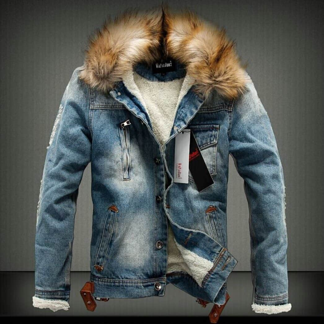 UrbanStoxのインスタグラム：「Keep warm in style this Winter with the Fur-Collared Urban Denim Jacket, $89 shipped, available in Denim Blue // Black only at urbanstox.com :)」