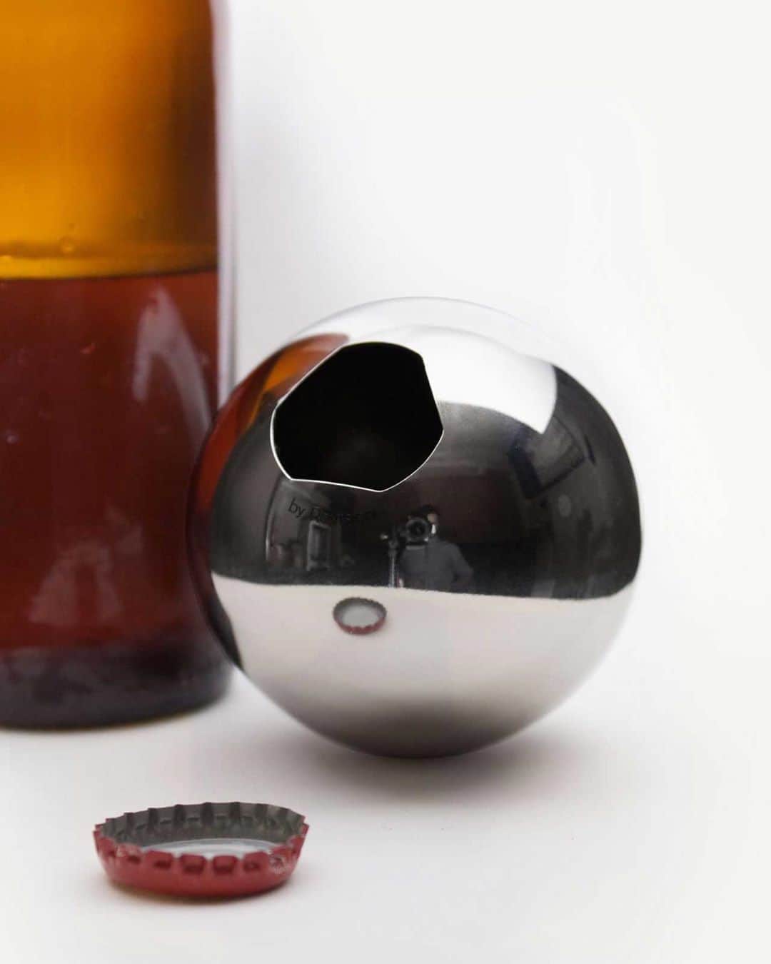 Design Milkさんのインスタグラム写真 - (Design MilkInstagram)「After finding a reflective ball bearing, @By_Revision design duo Nate McCracken and Damein Williams were inspired to create a functional tool for the home. They decided on a minimalist #bottleopener that is just as much a design object as it is a tool for happy hour. 🍺 designmilk[dot]com」9月30日 0時46分 - designmilk