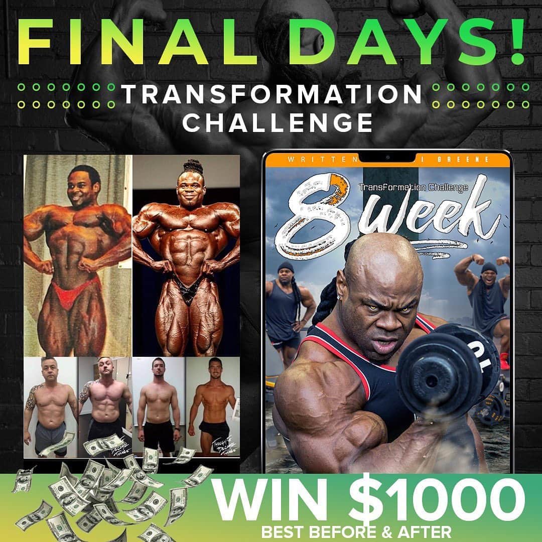 カイ・グリーンのインスタグラム：「🔥6 DAYS LEFT TO JOIN The Best Transformation WILL WIN $1,000 and a 1 Year @dynamikmuscle sponsorship  🗓FULL 8 WEEK PROGRAM Giving you all the tools (Diet/Training) you need to make BIG CHANGES in your physique!  💸 1,000 Cash Grand Prize ⚒ 1 Year #DynamikMuscle Sponsorship 💪🏾 8 Weeks Of Intense Workouts 🍏 8 Week Nutrition / Meal Plan 🗯 Daily Text From Me 👥 Private Facebook Group 🎆 For Male & Female 🌏 Yes! Worldwide Entry  👉🏾Click the link in bio to join the 8 Week Challenge. Spots limited...LETS WORK!!」