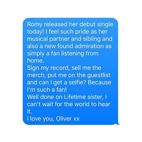 The xxさんのインスタグラム写真 - (The xxInstagram)「Romy’s just released her debut solo single, Lifetime. We’re so proud of you Romy. Love Oliver + Jamie. Link in bio to listen.」9月30日 2時48分 - thexx
