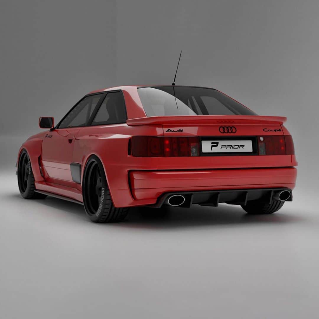 HYPEBEASTさんのインスタグラム写真 - (HYPEBEASTInstagram)「@hypebeastcarclub: German modification company @priordesign has released its wide body kit for the 1988 @audi Coupé B3. Sitting on a set of matte black five-spoke rims, you’ll see a boxy body complete with wide wheel arches, a squared-off front end with five bonnet slats, canards on the side, and a large front splitter.  Only 40 are due to be built, costing €5,798 EUR each (approx. $6,700 USD).⁠⠀ Photo: Prior Design」9月30日 3時42分 - hypebeast