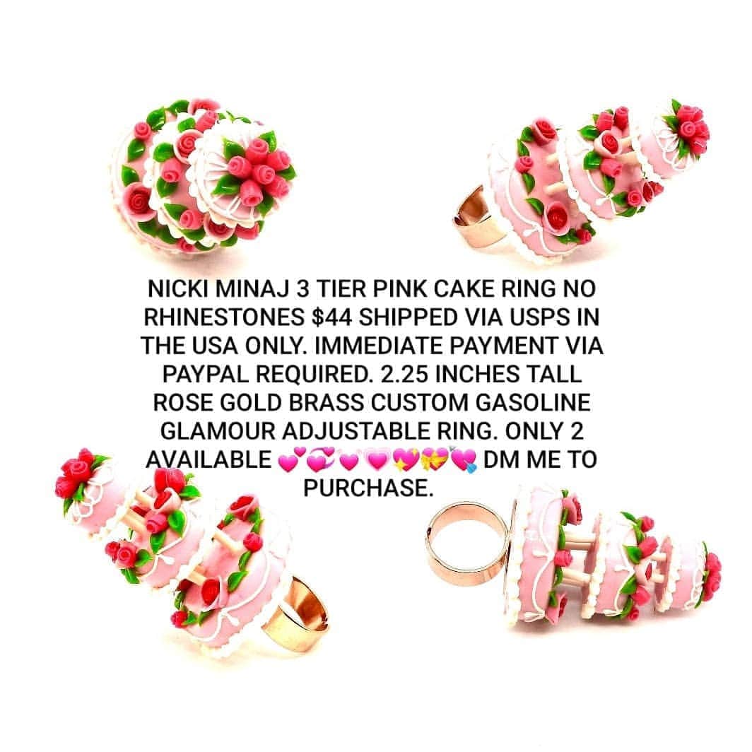 ガソリングラマーさんのインスタグラム写真 - (ガソリングラマーInstagram)「@gasolineglamour X @nickiminaj x pink #cake ring #MADEBYME 💘💝💖💓💞💕💗  #GASOLINEGLAMOUR  #nickiminaj  #art #FASHION  #STYLE  #ooak #CUSTOM  #thankful  #THANKYOU  #grateful  ***RING FOR SALE $44 INCLUDES FIRST CLASS SHIPPING VIA USPS DM FOR PURCHASE PAYMENT VIA PAYPAL ONLY***」9月30日 7時12分 - gasolineglamour