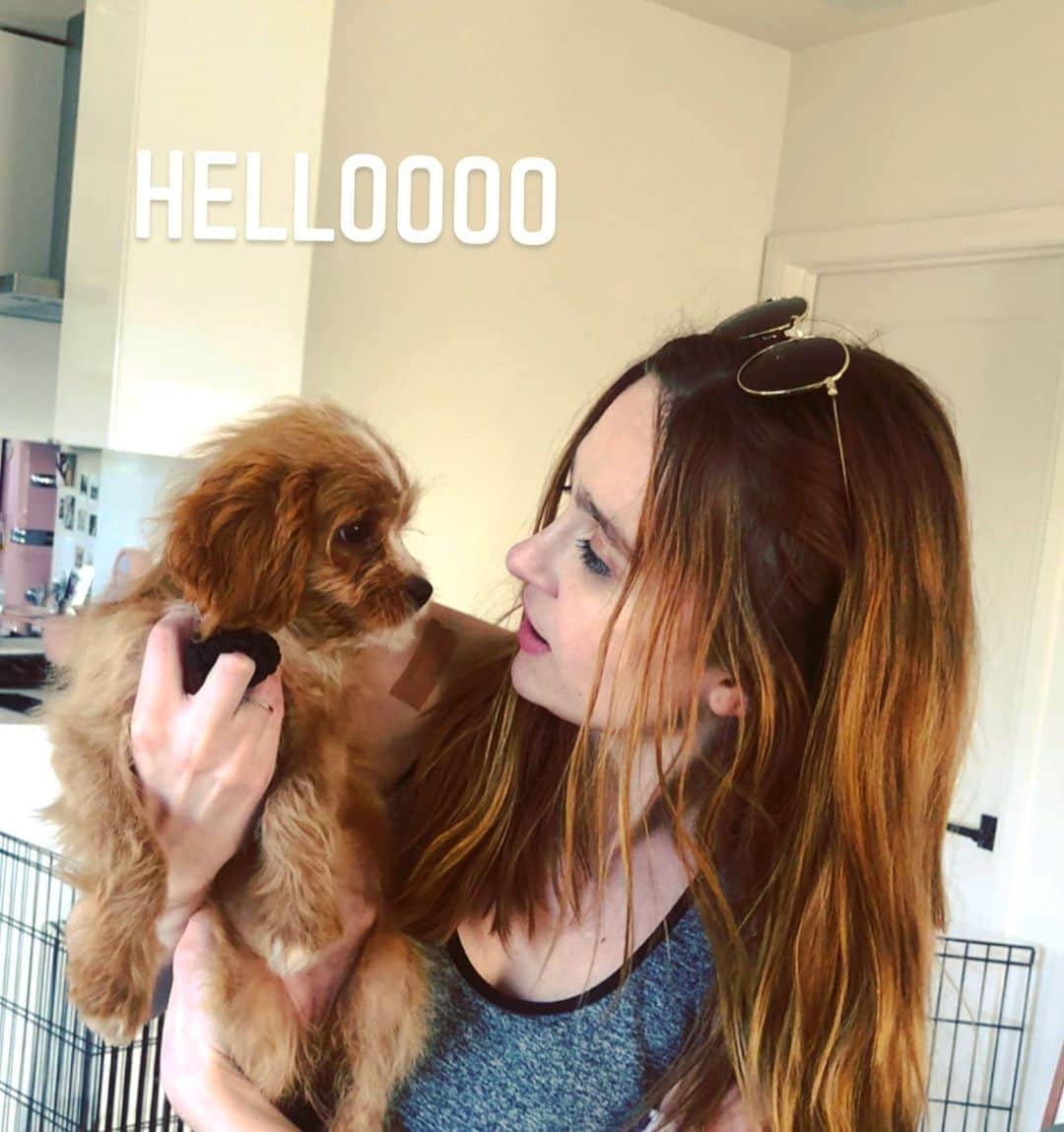 キーリー・マーシャルのインスタグラム：「I met my twin in puppy form 🥰👩🏻‍🦰」