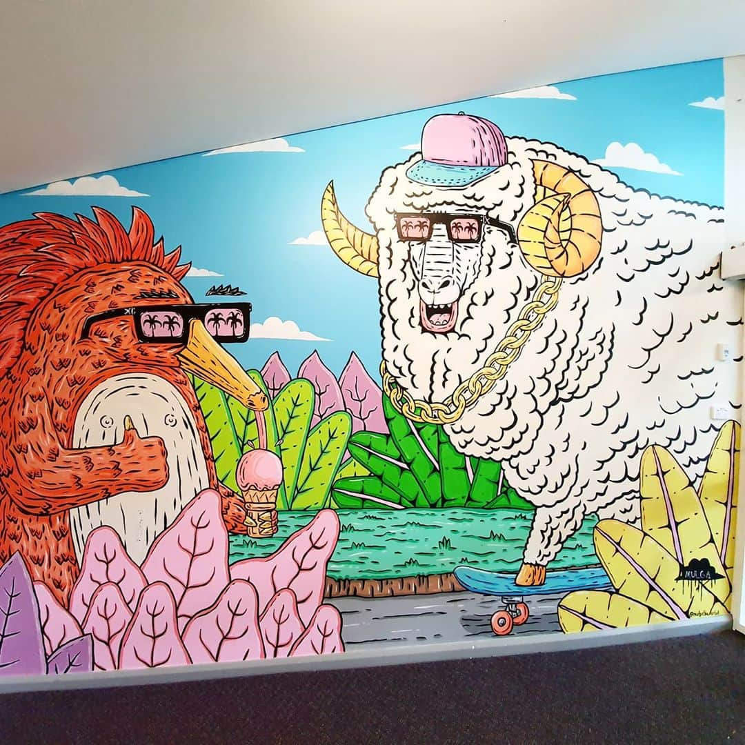 MULGAさんのインスタグラム写真 - (MULGAInstagram)「Sweet as to add some colours and characters to the walls and doors of The Crescent School in Goulburn.⁣ ⁣ #mulgatheartist #bigmerino #goulburn #schoolmural」9月30日 8時34分 - mulgatheartist