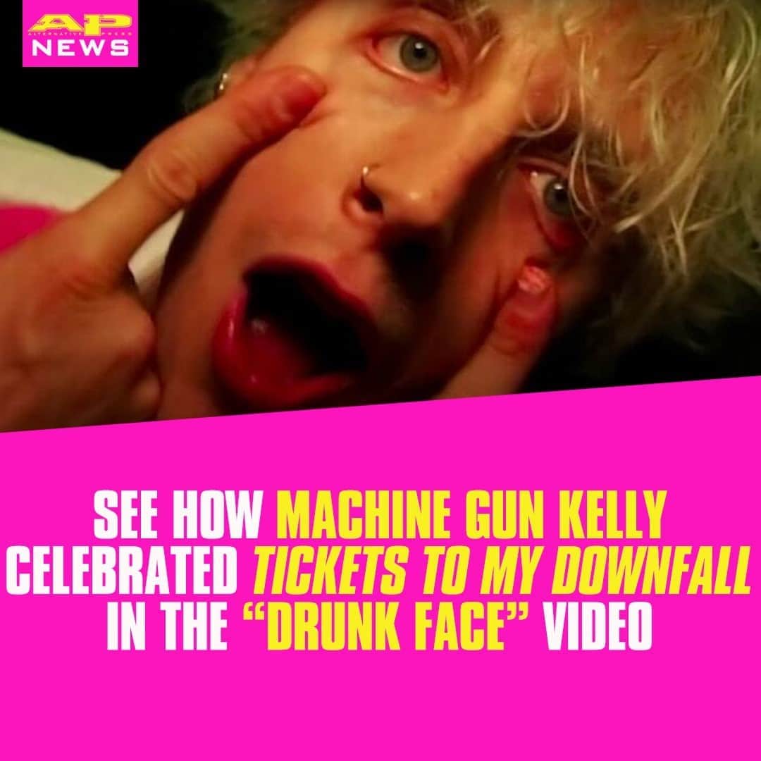 Alternative Pressさんのインスタグラム写真 - (Alternative PressInstagram)「WATCH: See how @machinegunkelly celebrated the release of ‘Tickets To My Downfall’ in the @MODSUN-directed video for “drunk face” ⁠ LINK IN BIO ⁠ .⁠ .⁠ .⁠ #machinegunkelly #mgk #machinegunkellyticketstomydownfall #ticketstomydownfall #modsun #drunkface #altpress #alterativepress」9月30日 12時01分 - altpress