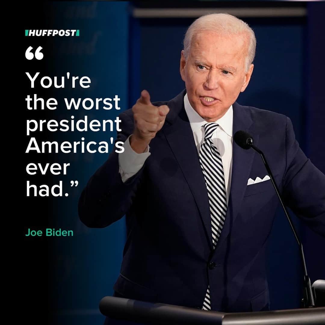 Huffington Postさんのインスタグラム写真 - (Huffington PostInstagram)「The gloves were off at the first 2020 presidential debate Tuesday night. Democratic nominee Joe Biden tore into Trump saying, "You're the worst president America's ever had."⁠ ⁠ Read more at the link in our bio. // 📷: Getty Images⁠」9月30日 12時34分 - huffpost
